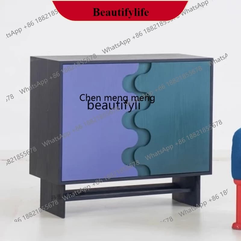 G153  T Medieval solid wood entrance shoe cabinet niche design wall locker modern side cabinet
