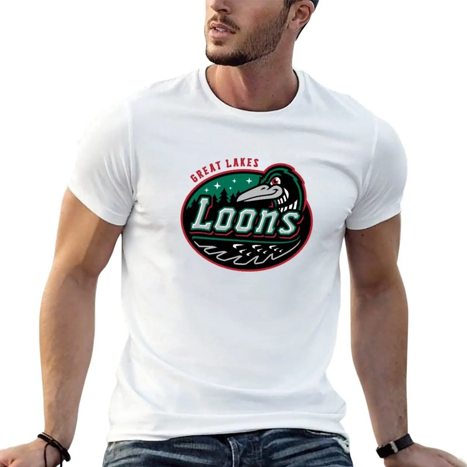 Great lakes loons T-Shirt cheap stuff shirts graphic tees cotton t shirt men