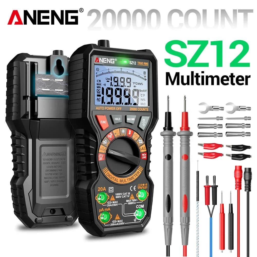 Digital Multimeters Profesional Car AC/DC Current/Voltage Ammeter Voltmeter Capacitor ANENG SZ12 True Rms 20000 Count  Test Tool
