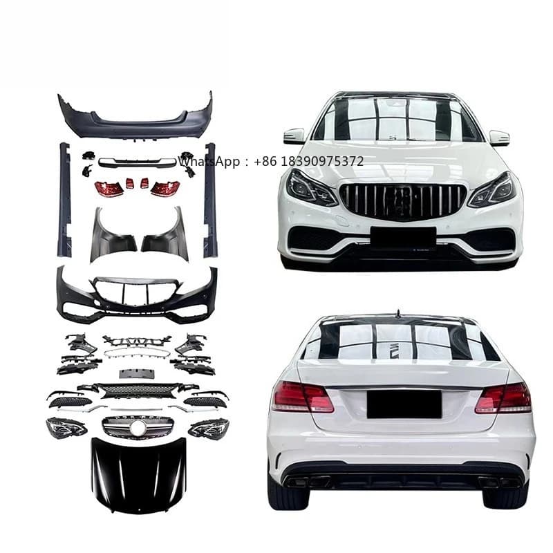 Car Facelift Body Kits for  W212 E Class 09-13  Old to New 14-16 E63 Amg Bumper Kits Hood Fender Headlight Taillight