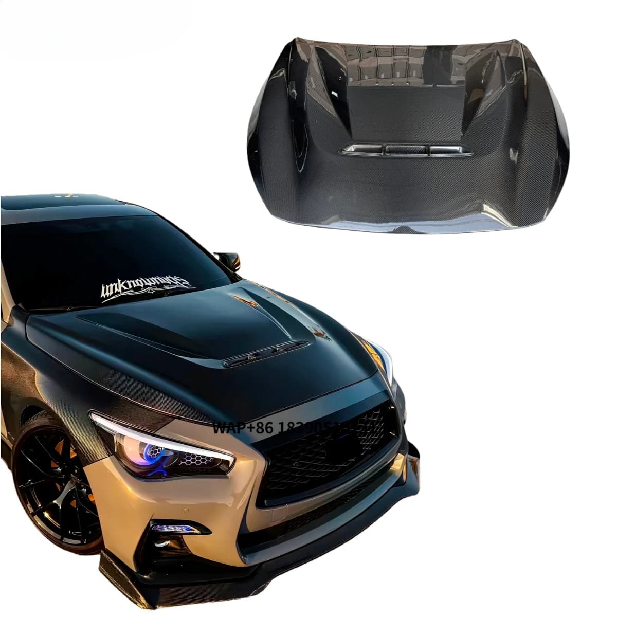 High-quality Carbon Fiber Car Engine Hood CS Style Carbon Fiber Engine Hood for Infiniti Q50 Carbon Fiber Hood