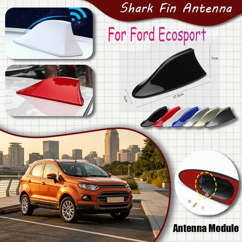 For Ford Ecosport Car Shark Fin Antenna FM AM Radio  Self-Adhesive No Drilling  Auto Roof Styling Exterior Decoration