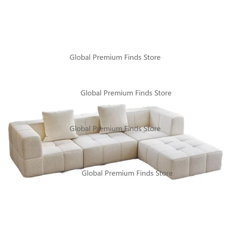 Modern Flannelette Fabric Compression-Sealed Foam Sofa Set for Living Room for Apartment Mall Villa School