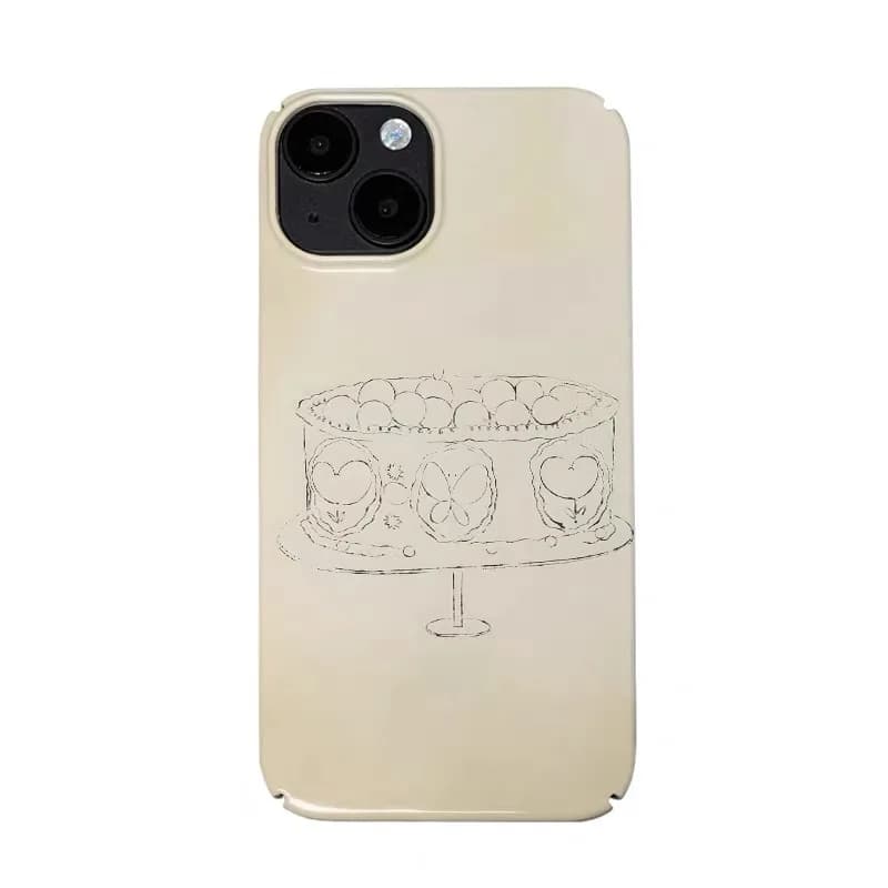Cute Simple Stroke Fruit Platter Phone Case for IPHONE 17 Air 16E 15 PROMAX 14Plus 13 12MINI 11PRO 16Plus XR Acrylic Phone Cover