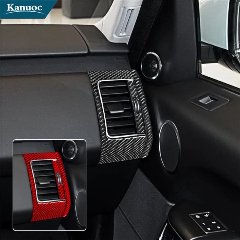 Car Interior Styling Accessories For Land Rover Or Range Rover Sport 2014-2017 Carbon Fiber Dashboard Air Vent Frame Stickers