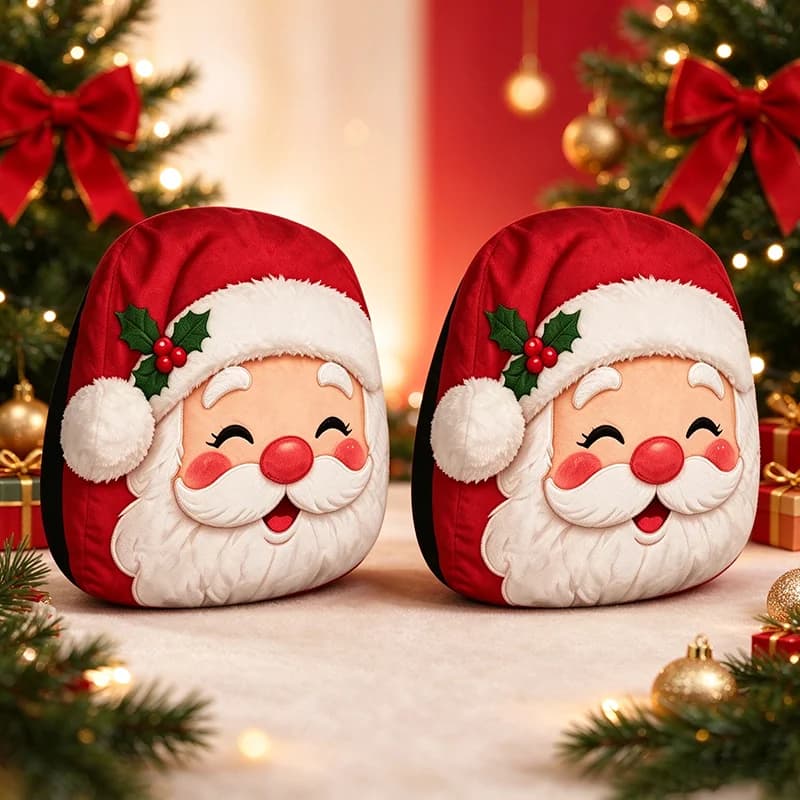 2PCS Christmas Character Car Headrest Cover Collection Festival cycling headrest decoration，Automotive interior accessories