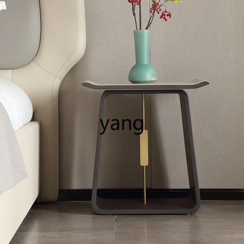 LMM Creative Art Solid Wood Bedside Table Simple New Chinese Bedside Cabinet Home Bedroom Locker