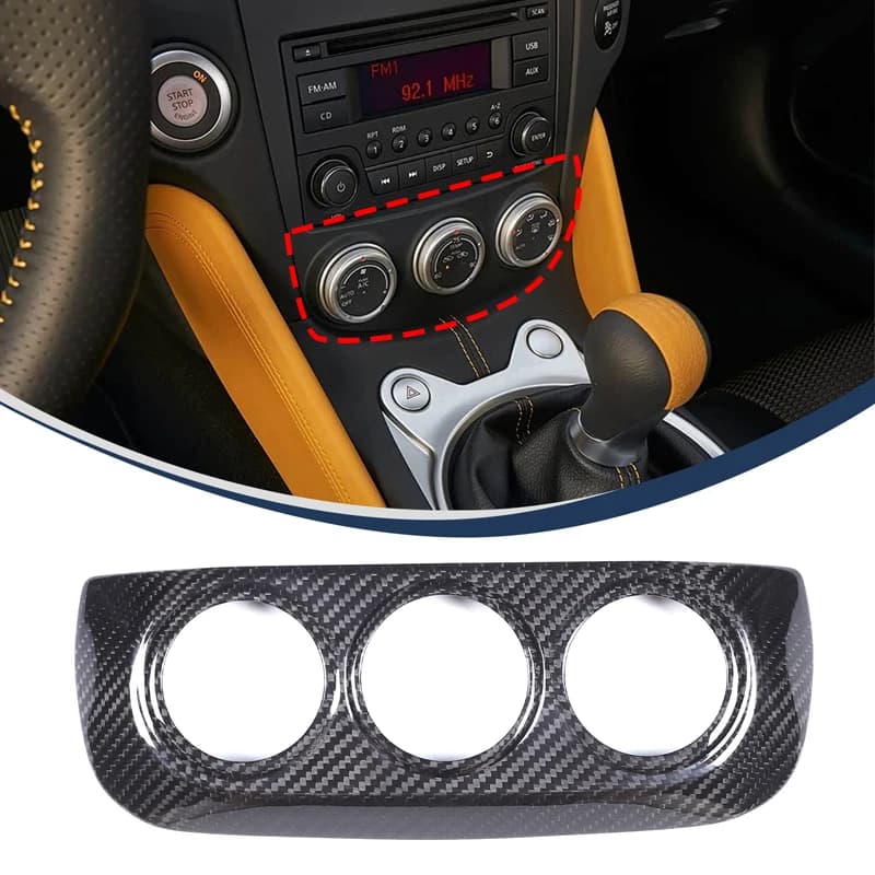 For Nissan 400Z 2023-26 Real Carbon Fiber Car Central Controls Air Vent Switch Panel Cover Trim Sticker Interior Car Accessories
