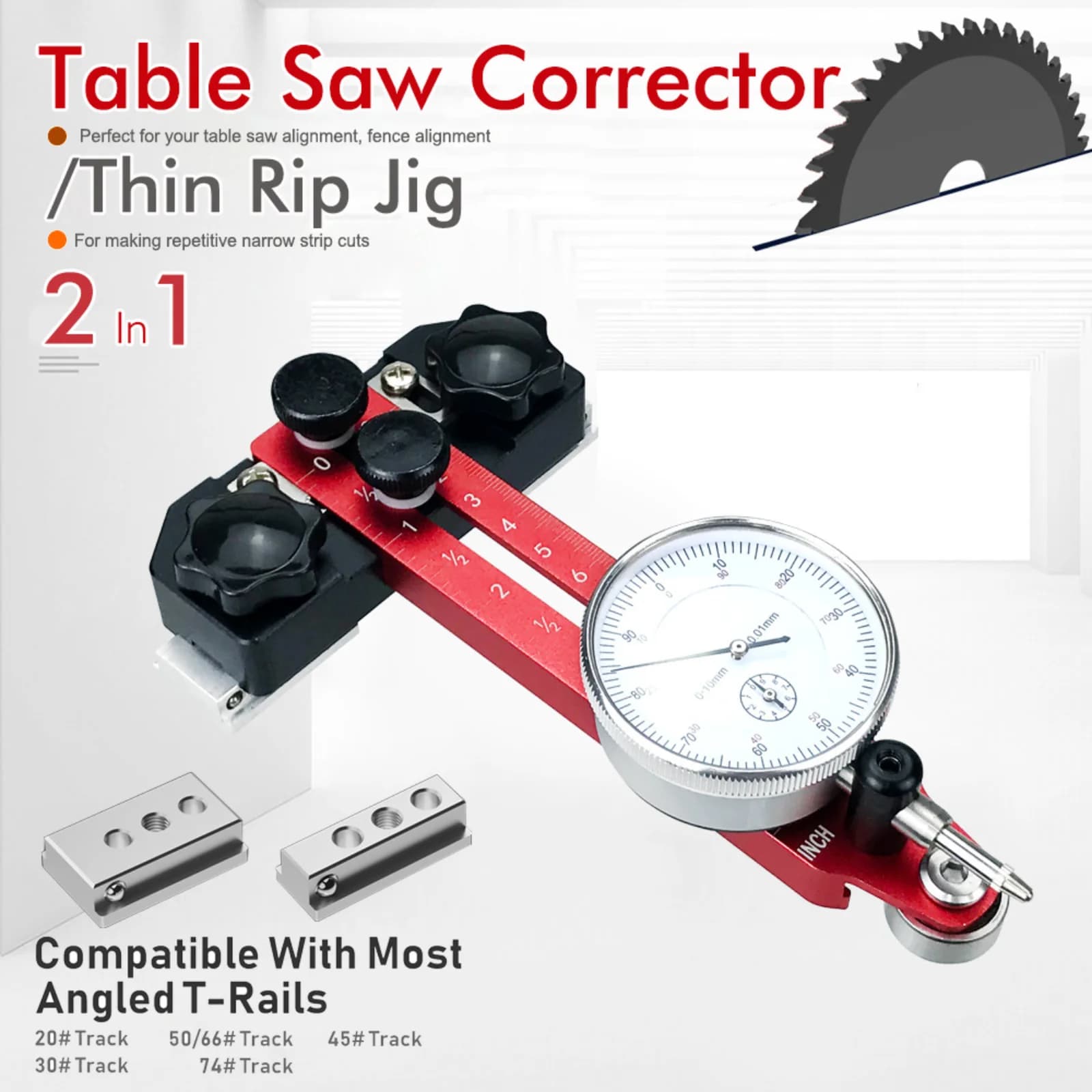 Table Saw Aligner, Saw Table Blade Parallelism Locator, Saw Table Dial Gauge, Table Saw Ruler Tool Alignment System