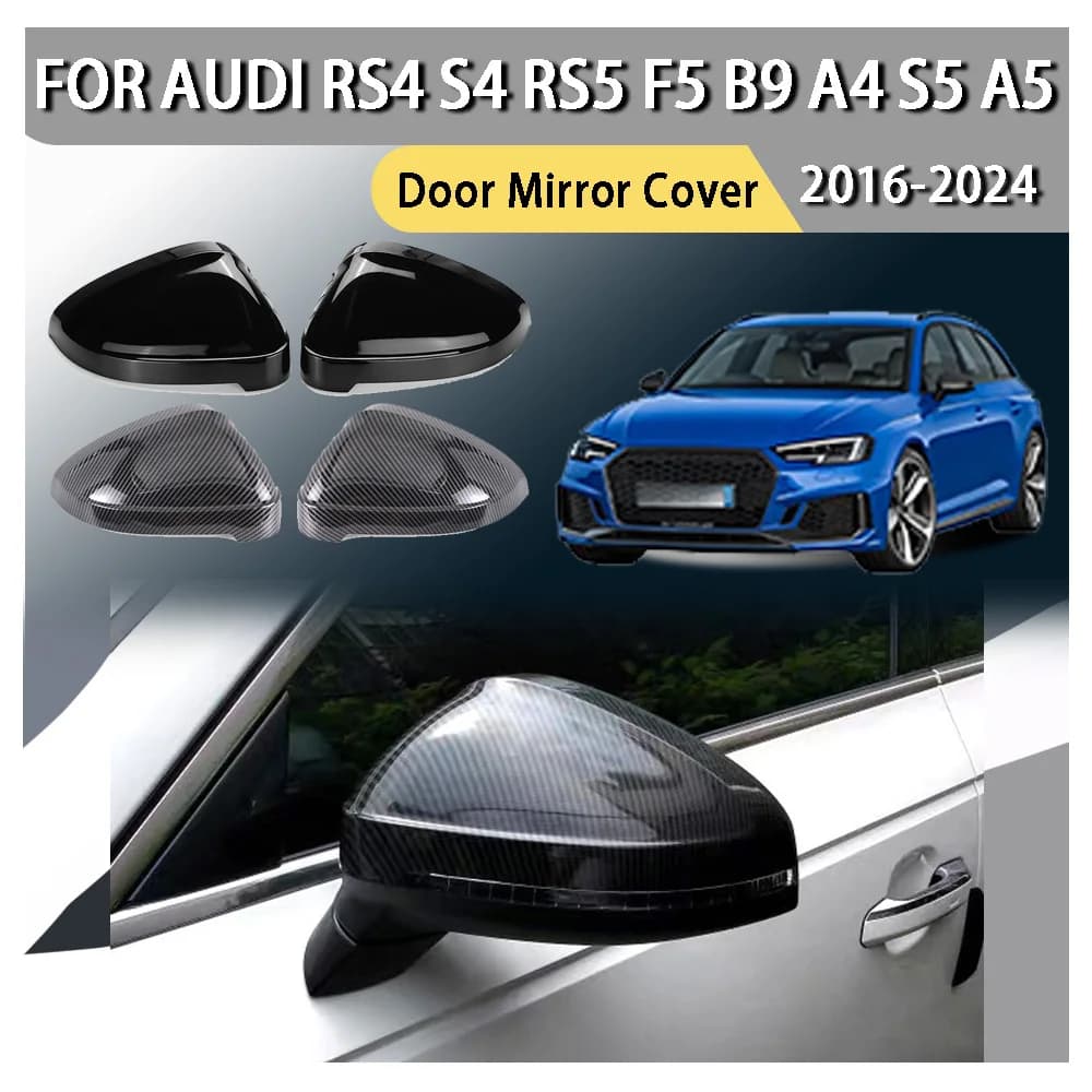 ABS Plastic Car Decoration Door Mirror Cover For Audi RS4 S4 RS5 F5 B9 A4 S5 A5 2016 2017 2018 2019 2020 2021 2022 2023 2024