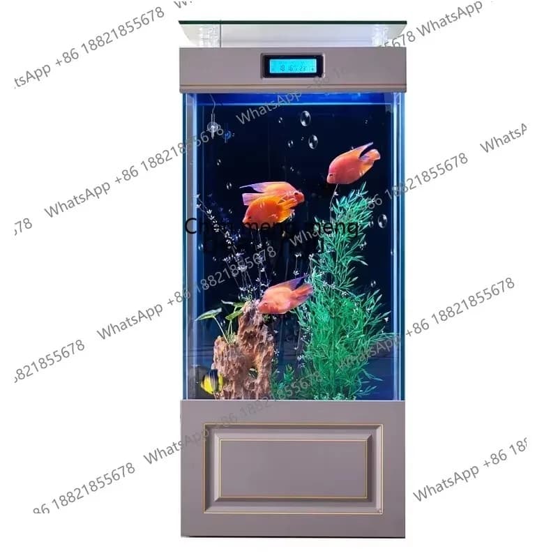 R cc182l Square Fish Globe Living Room Small and Medium-Sized Ultra-White Glass Aquarium Ecological Floor Fish Tank Vertical