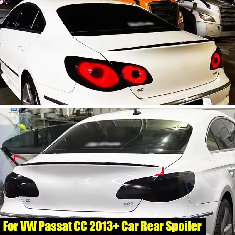 For Volkswagen VW Accessories Passat CC R36 Rline 2013+ Glossy Black Car Rear Trunk Spoiler Boot Wing Lip