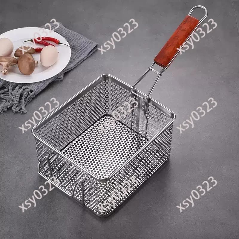 Stainless Steel Fryer Basket, Oil Filter Colander for Commercial Fried Food