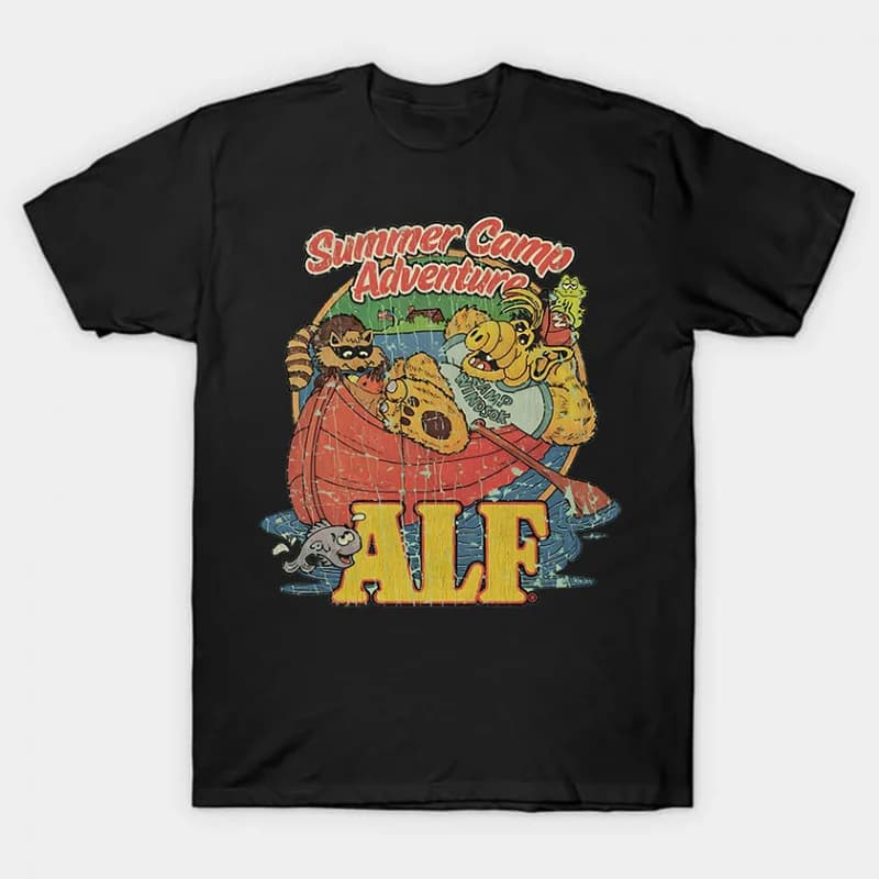 0210 Alf Men's T Shirts Tv Comedy Gordon Shumway Sitcom Cat Series Alien Hipster Tee Short Sleeve 100% cotton  All size tops