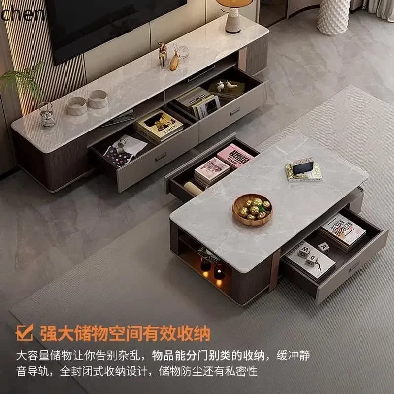 rock slab coffee table living room light luxury high-end rectangular modern simple coffee table