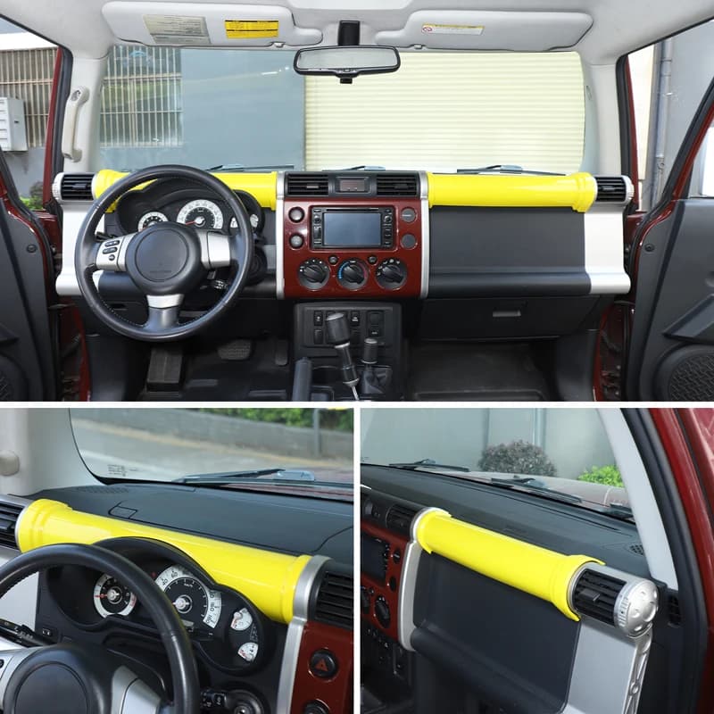 Suetlcoity For FJ Cruiser 2007-2021 ABS Carbon Fiber Car Center Console Dashboard Cover Frame Trim Interior Car Accessories