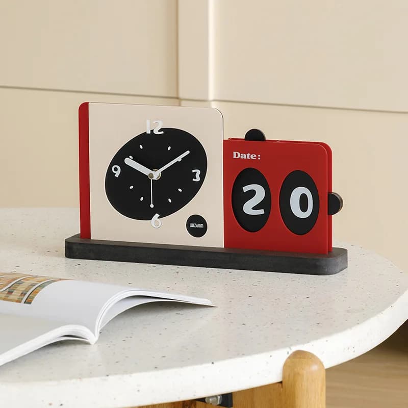 Zml modern home clock living room household calendar ornament creative desktop decoration