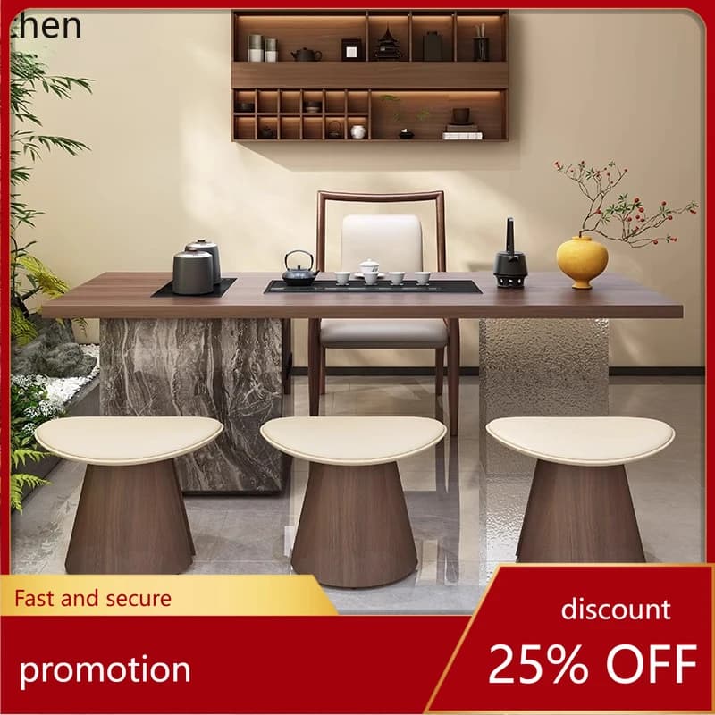ZML tea table new high-end tea table light luxury modern high-end sense antique tea table living room