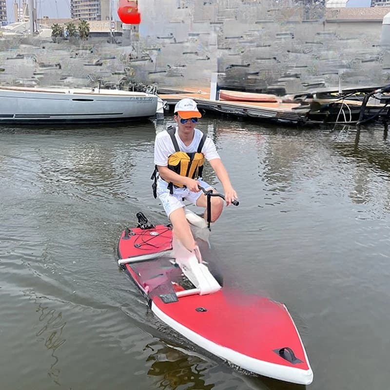 Single water bicycle PVC inflatable plate aluminum frame water bicycle pedal boat, adult water bicycle