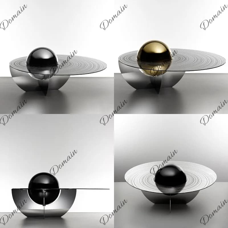 Luxury Planet Shape Coffee Table for Small Living Room Stainless Steel Creative Designer Tea Table