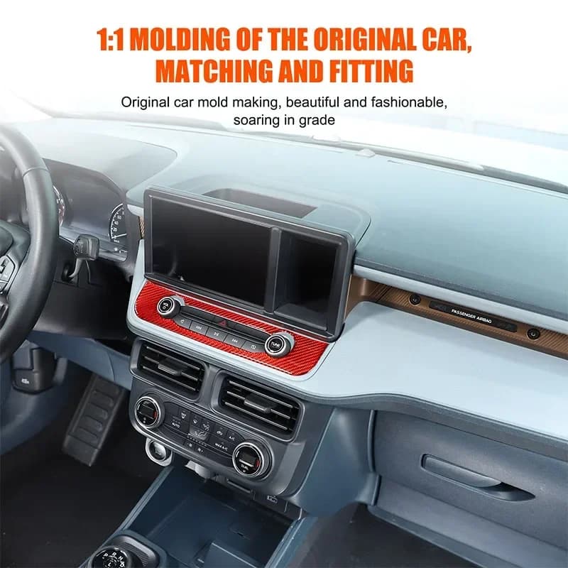 For Ford Maverick 2022-2025 Soft Carbon Fiber Car Center Console Control Panel Side Fender Decoration Sticker Car Accessories