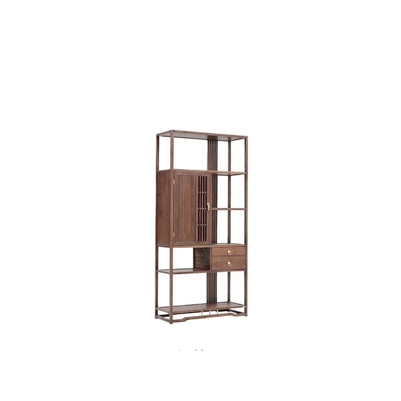 LLMM living room bookcase integrated whole wall new Chinese solid wood bookcase combination