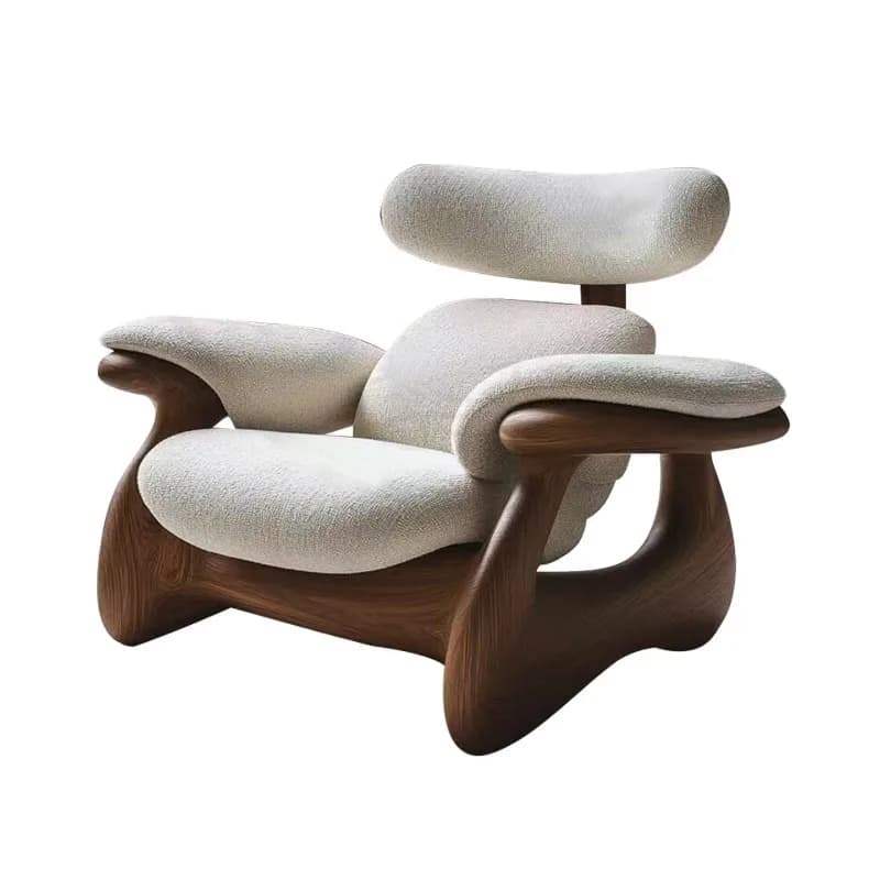 Single solid wood sofa chair, living room sofa chair zen sofa, leisure chair - ash wood