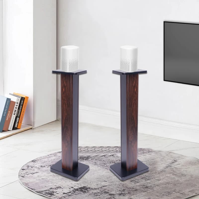 36" Bookshelf Speaker Stands, 55lb Capacity with Sand-Fillable Base, High-Density Fiberboard for Home Theater & Studio Speakers
