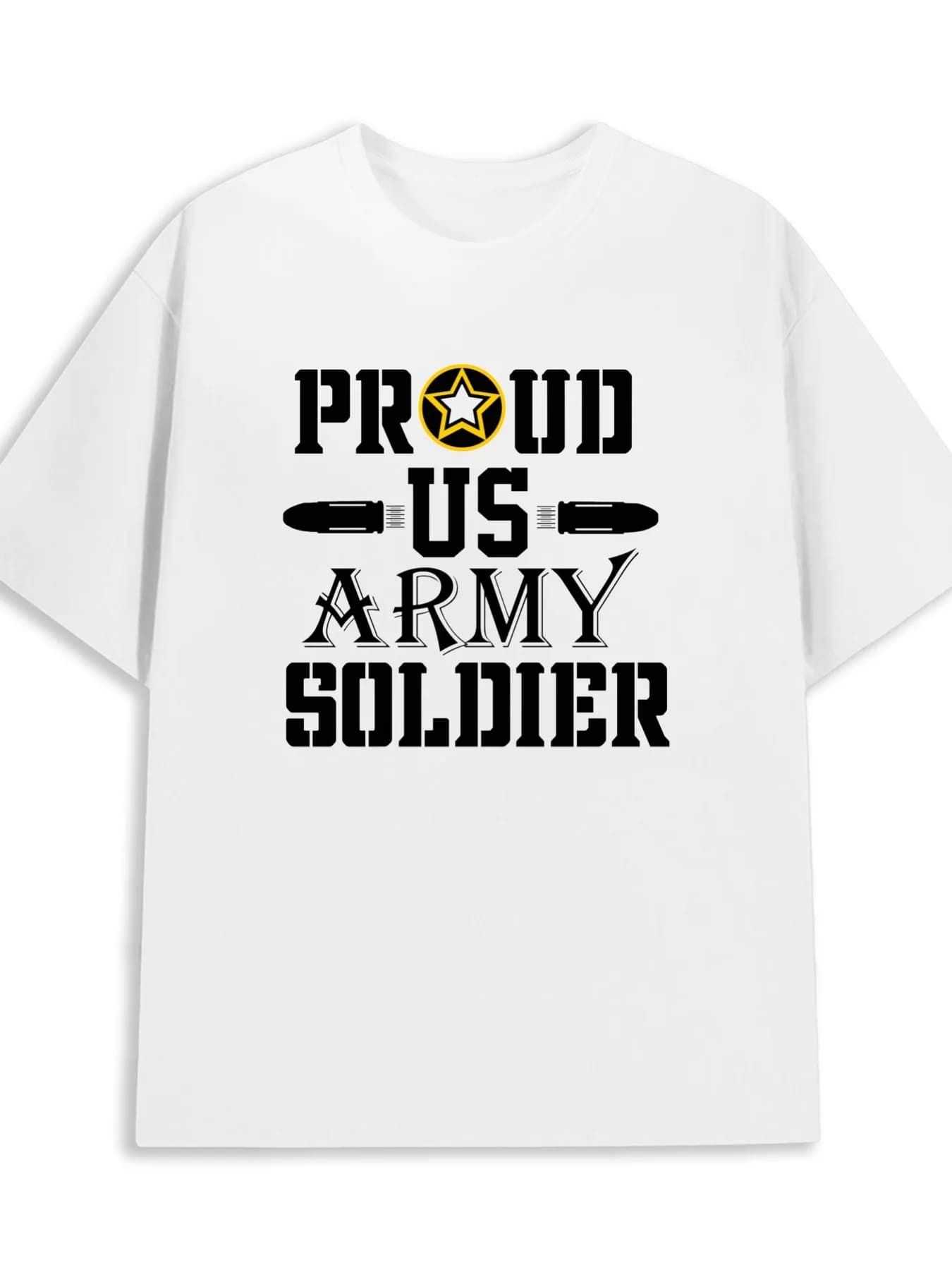 Proud US Army Print T-Shirt 100% Cotton O-Neck Short Sleeve Summer Casual Mens T-shirt Streetwear