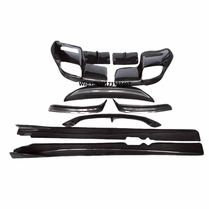 Factory Supplied Carbon Fiber RZ Style Front Bumper Edge Rear Diffuser Side Skirts Rear Spoiler for F12 Body Kit
