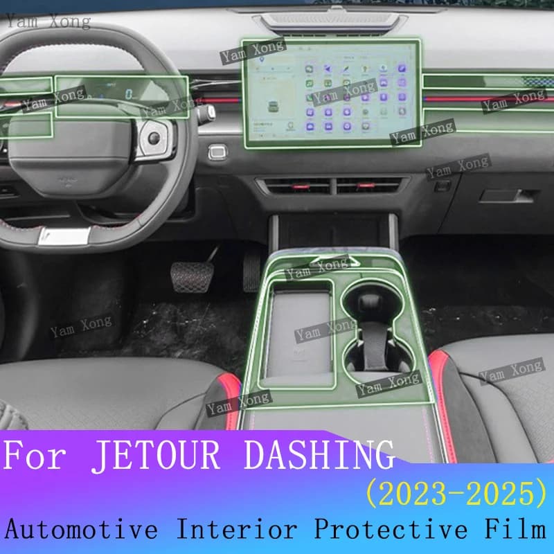 For JETOUR DASHING interior Film suit Navigation screen Protection Cover Sticker Gear Panel TPU Transparent Anti-scratch Films