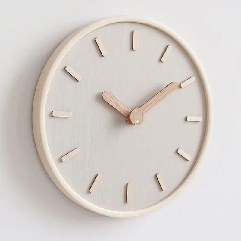 Modern Minimalist Japanese Style Wooden Wall Clock Living Room Decor Clocks Silent Movement Real Wood HClockome Decor
