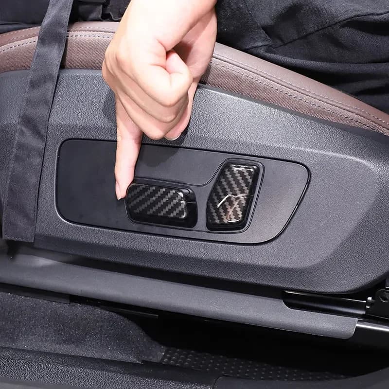 For BMW X1 X2 IX1 U11 2023-2025 ABS Carbon Fiber Car Seat Adjust Button Cover Trim Interior Car Accessories