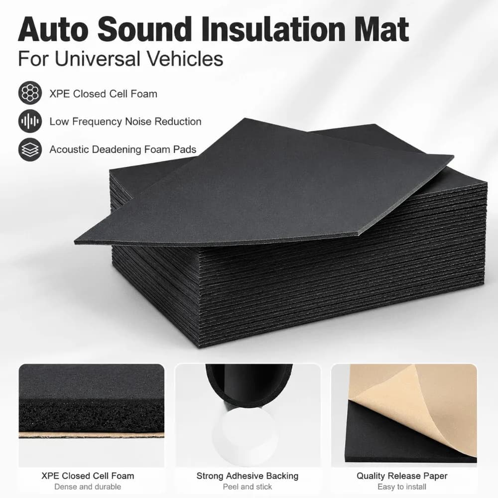 Auto Sound Insulation Mat For Universal Vehicles XPE Closed Cell Foam Low Frequency Noise Reduction Acoustic Deadening Foam Pads
