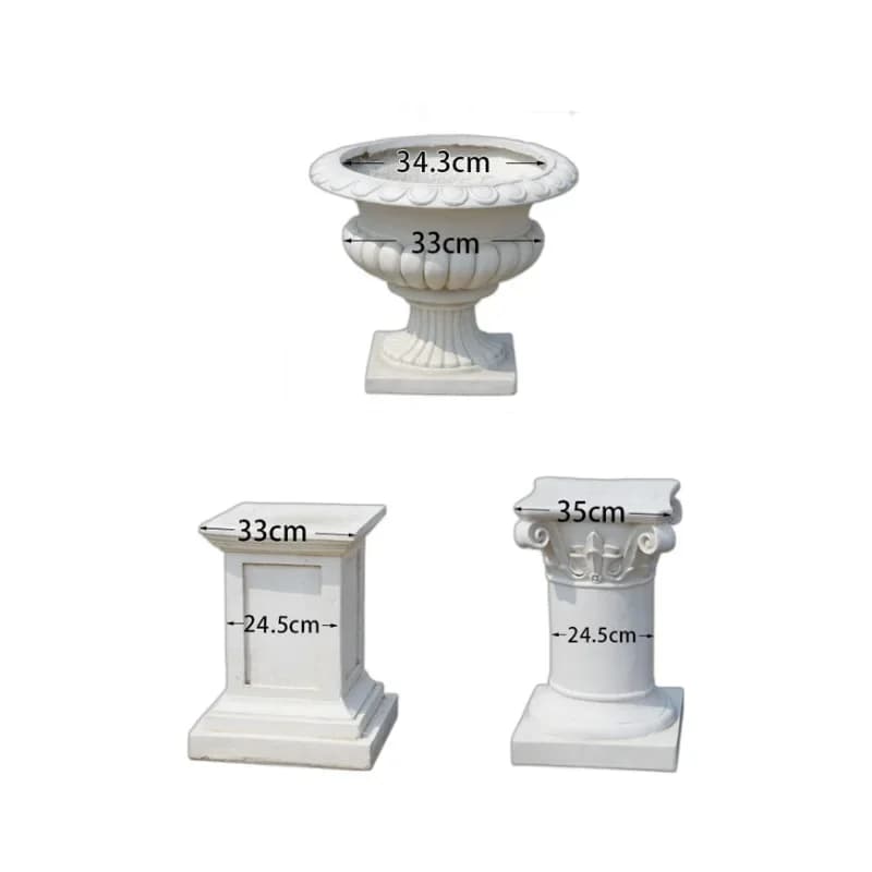 European garden Roman column round basin with goblet complete set, outdoor garden ornament
