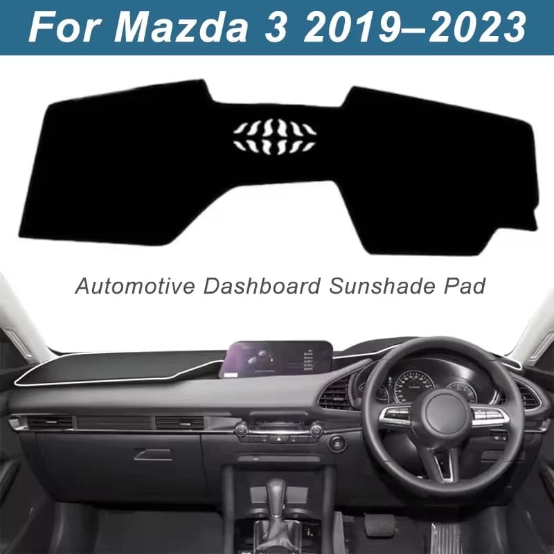 Dashboard Cover Dash Mat For Mazda 3 2019-2023 Anti-Glare Non-Slip Sun Shade Interior Protector
