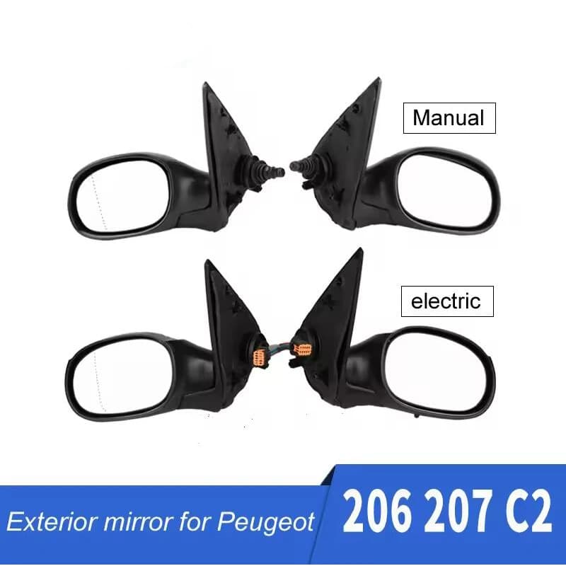 For Peugeot 206 207 Citroen C2 Manual Electric Reversing Mirror Assembly Rearview Mirror
