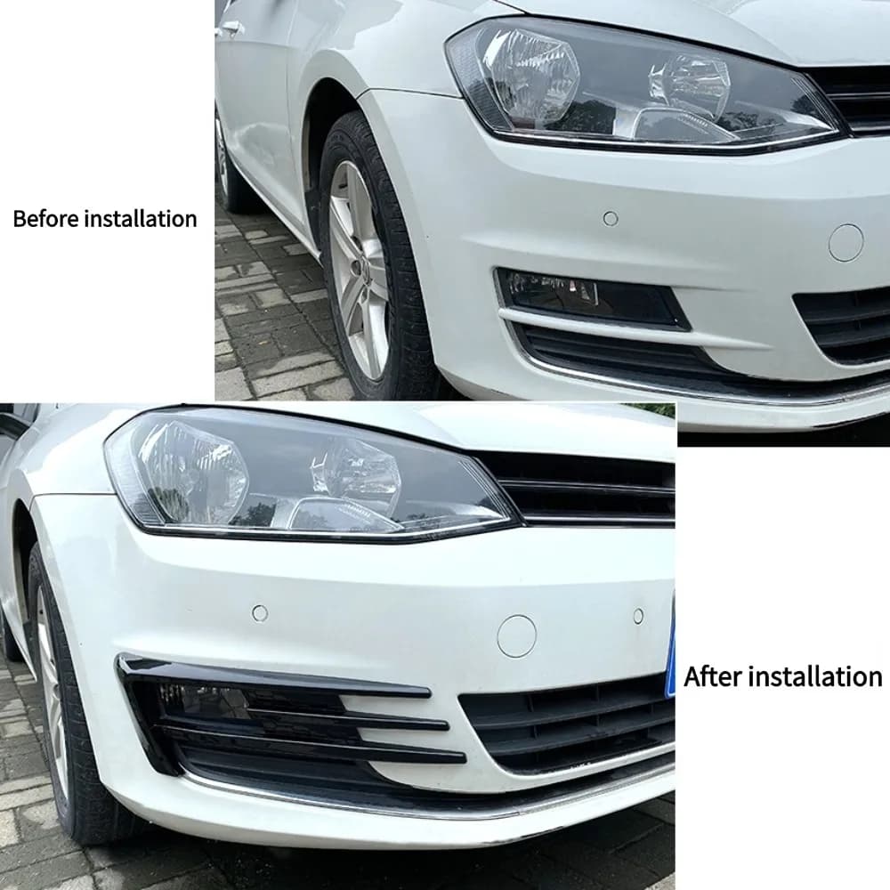 For Volkswagen Golf 7 MK7 (2013-2016) 2pcs Fog Light Eyebrow Wind Knife Lower Bumper Grill Trims Auto Accessory for Exterior Sty