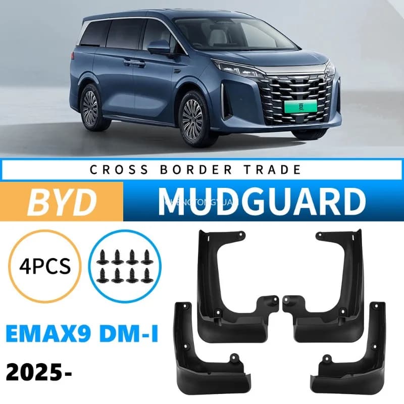 For BYD Xia  M9 eMAX9 DM-i  2025 Car Mud Fenders Car Modification Accessories Front And Rear Wheel Fenders 4Pcs/set
