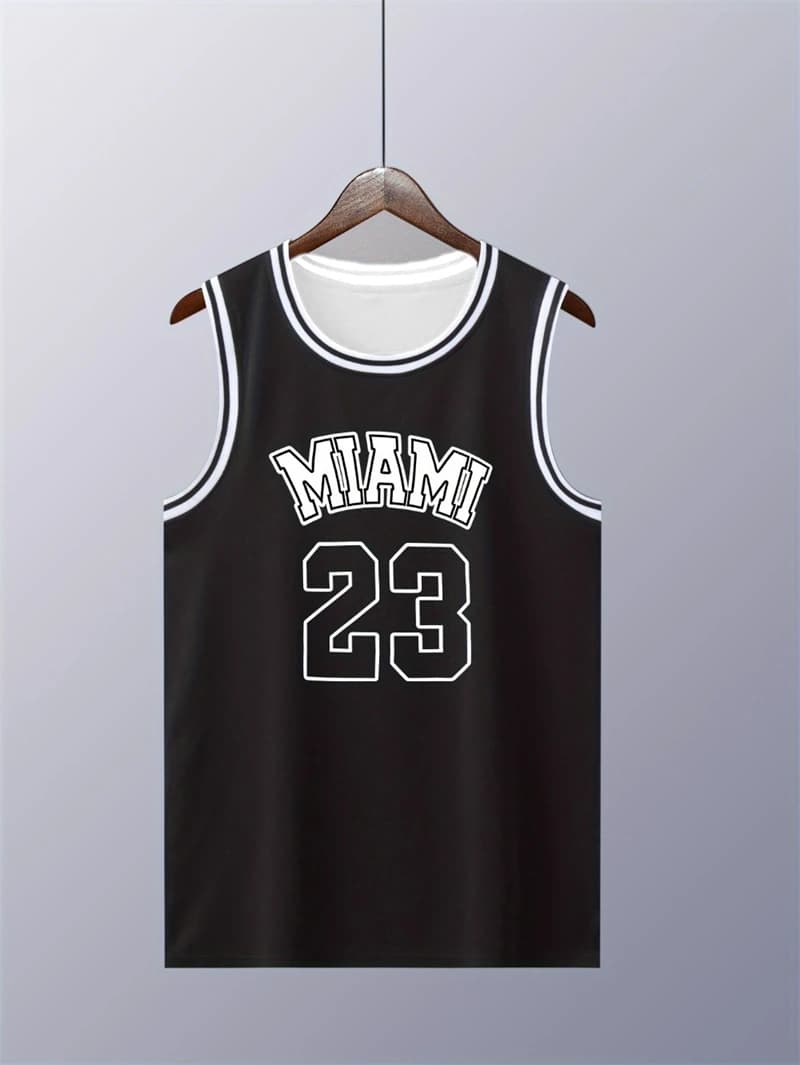 Men's Color Block 23 Letter Printed Patchwork Vest Sleeveless Summer Round Neck Casual Women's Tank Top Men's Clothing