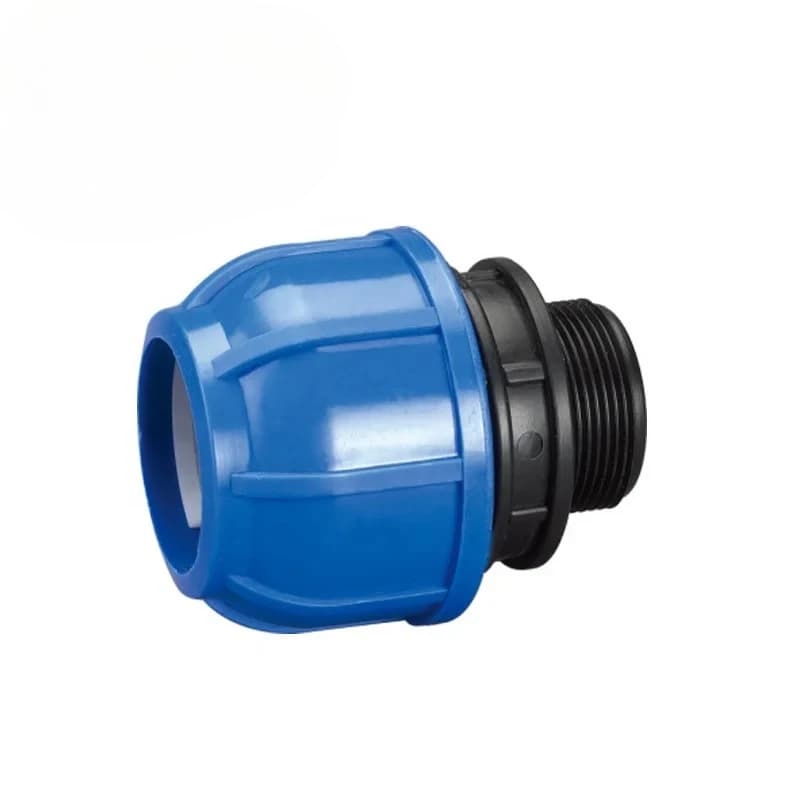 PN10 PP Compression Fitting Male Adaptor Irrigation Fitting for PE PVC PPR Pipes Light Type Dark Blue Compression Adapter