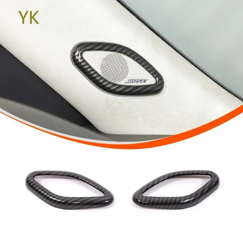 For Cadillac Escalade 2007-2014 ABS Carbon Fiber Car A-pillar Speaker Frame Cover Decoration Interior Car Accessories