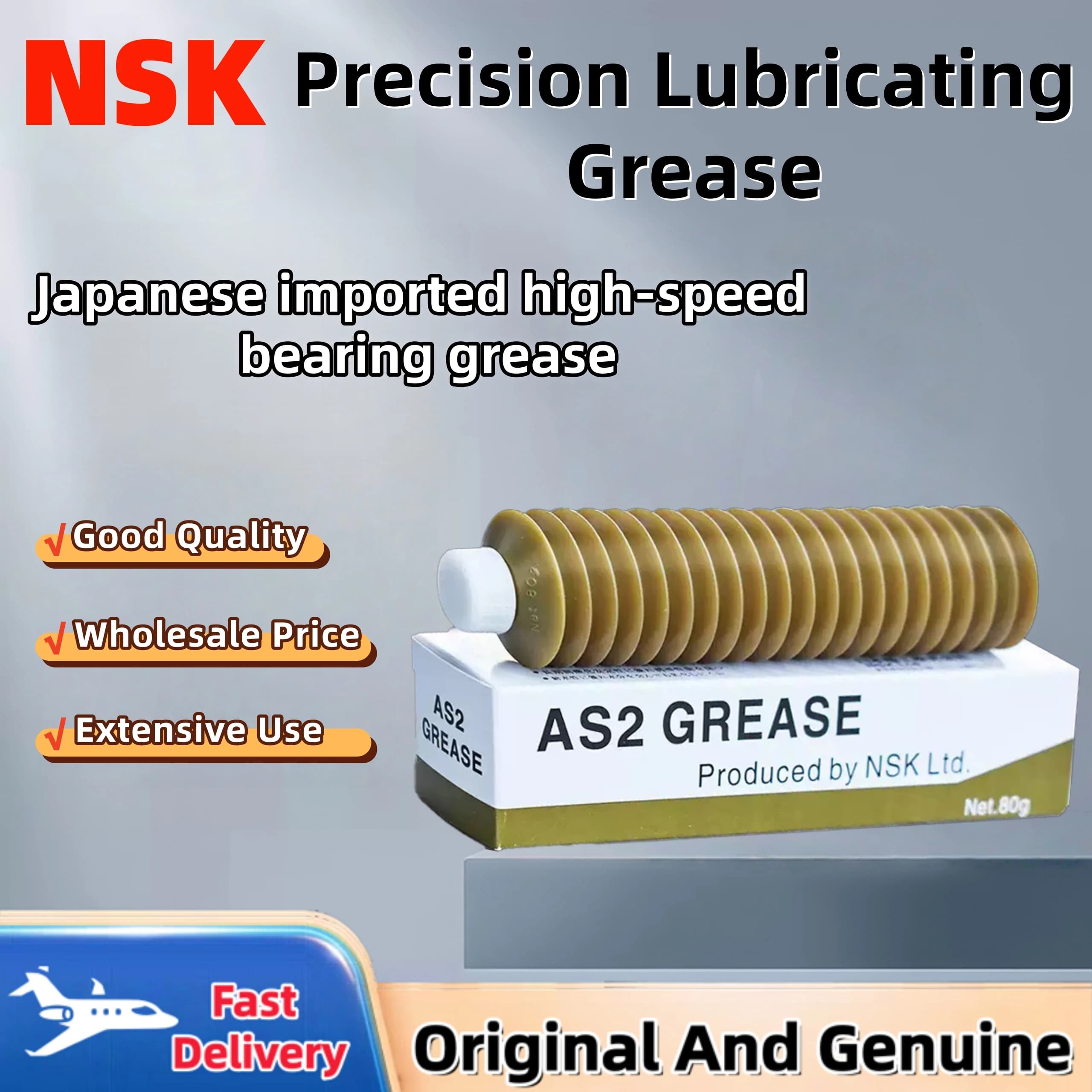 NSK AS2 Synthetic Grease 80g Lithium-Based Lubricant for Precision Bearings And Machinery