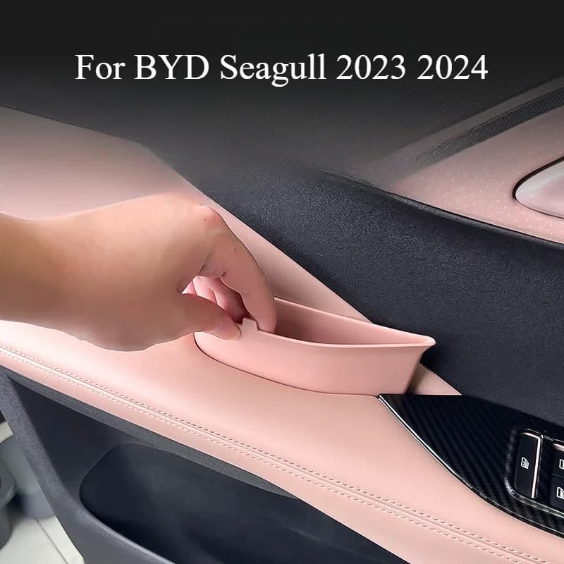 Car Front Door Handle Storage Box Case Take in Box Holder Tray Organizer Car Accessory For BYD Seagull 2023 2024