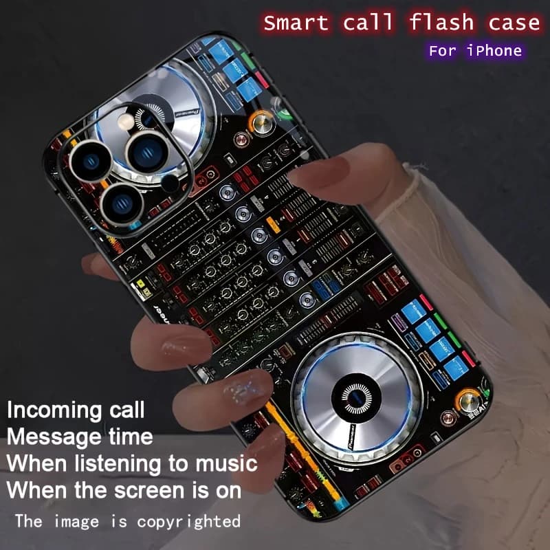Retro Cool LED Flash Phone Case Cassette Tape For iPhone 17 16 15 14 13 12 11 Pro Max Lens Film Light Glow Protective Cover