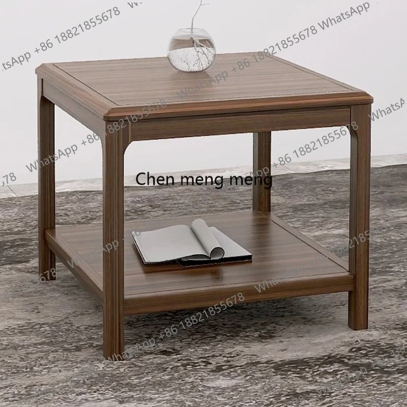 Modern simple all-solid wood living room household small apartment walnut square small tea table