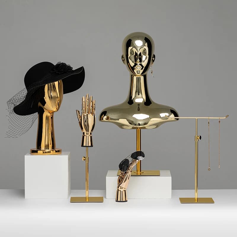Luxury Mannequin Head for Clothing Store Wig Hat Showcase Stand Elegant Scarf Holder Retail Boutique Decoration Accessories