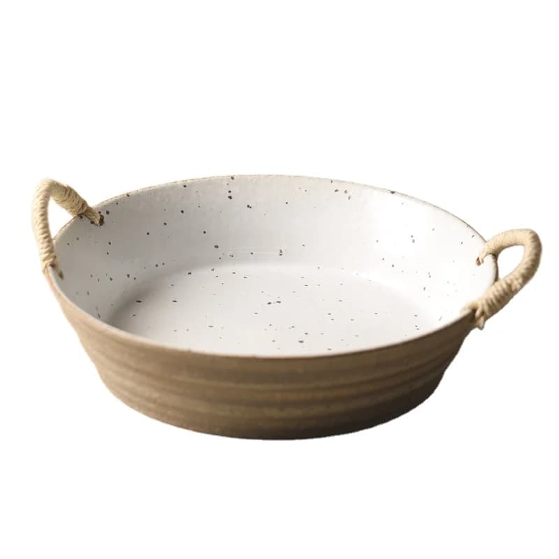 8.8-Inch Creative Style Ceramic Ceramic Dinner Plate Baking Plate Salad Plate Household Ceramic