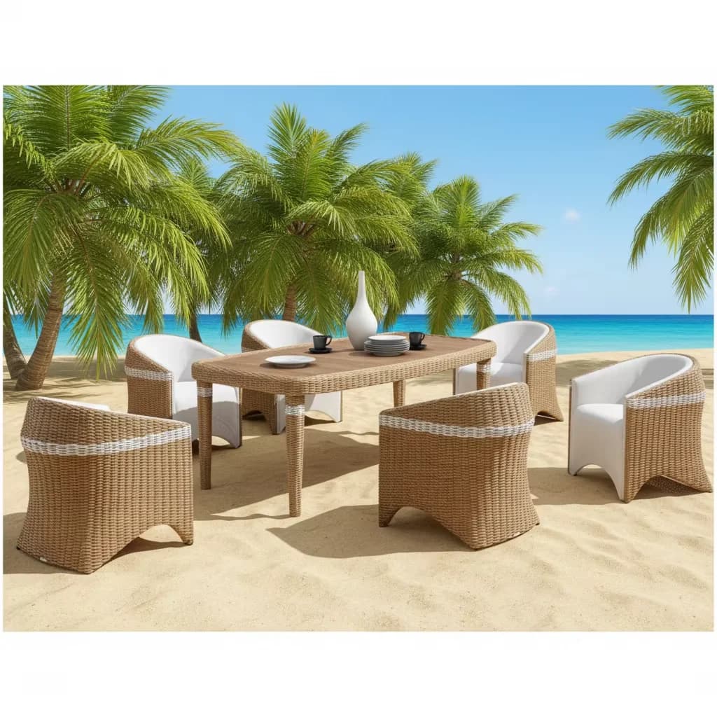 # Wicker Furniture Dining Room Set Elegant Outdoor Table And Chairs