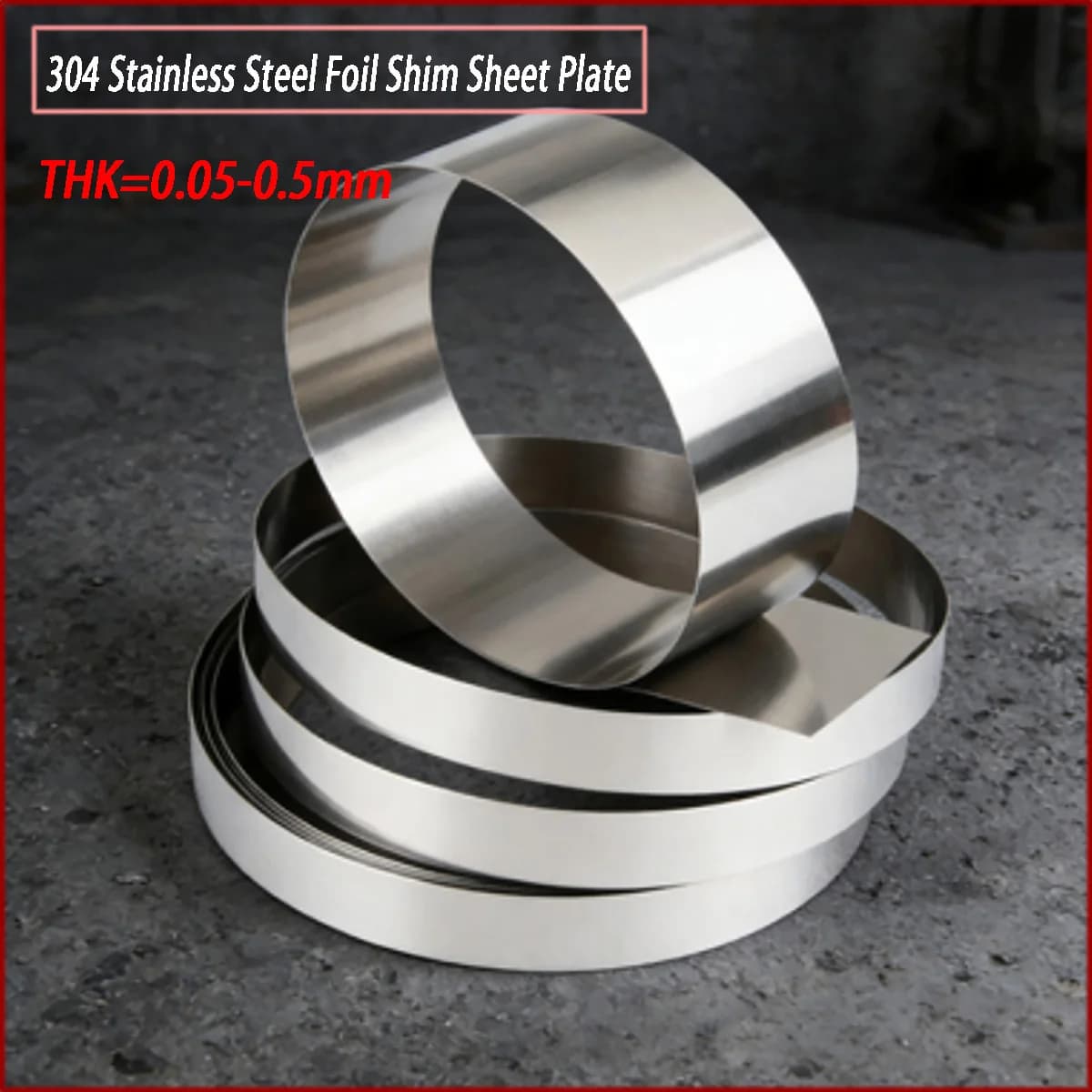 304 Stainless Steel Foil Shim Sheets - Thickness 0.05-0.5mm (300x1000mm)